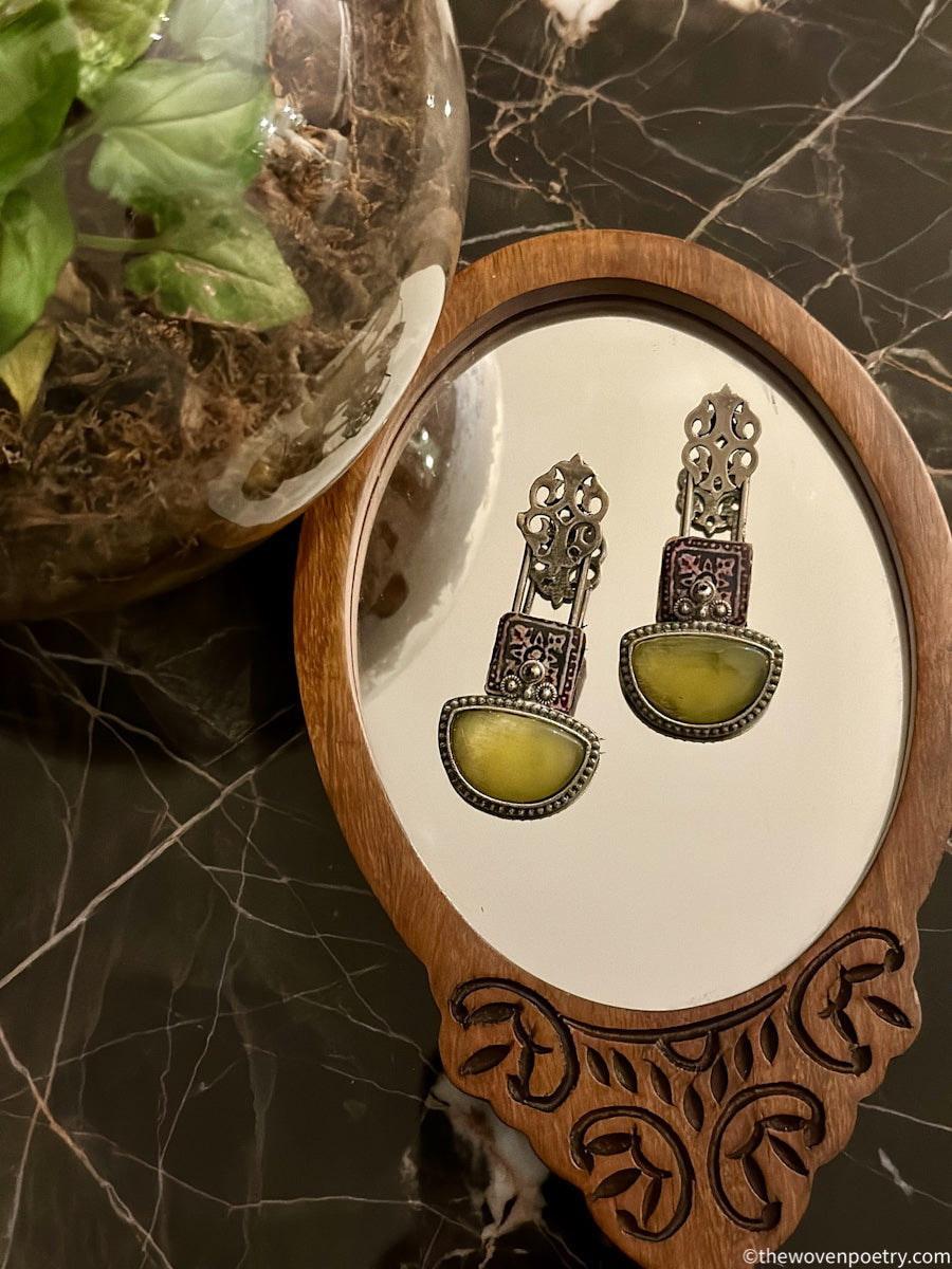 Handcrafted Brass Enamel Earrings