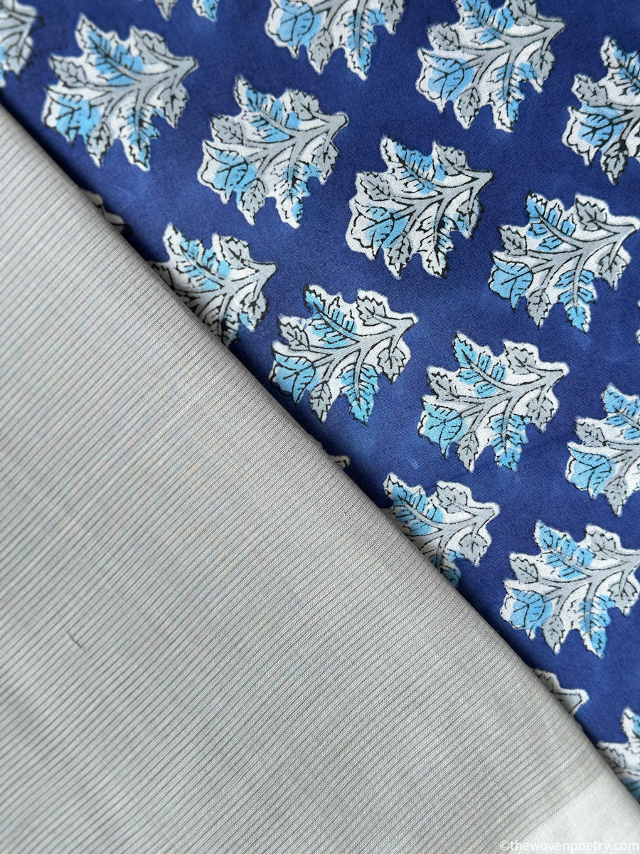 Woven Poetry grey cotton saree