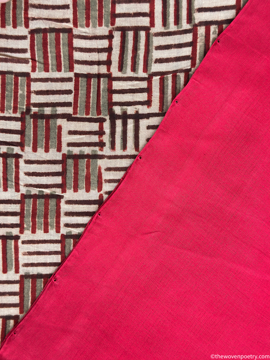 Geometric blouse cotton saree
