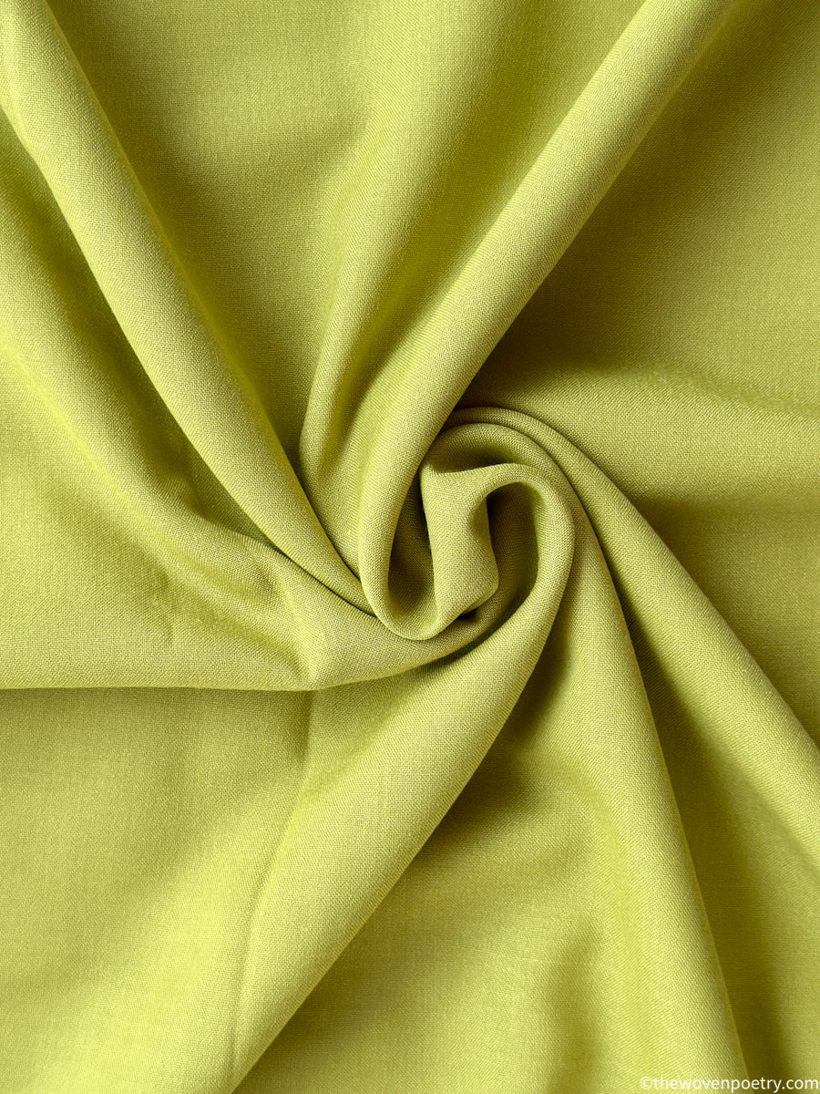 Summer cotton 2 piece suit set with hand Ari work in lime green  by Woven Poety