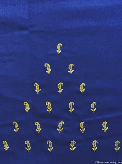 Mulberry cotton suit fabric set 2 piece with Ari work in navy blue  by Woven Poetry