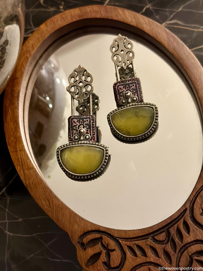 Handcrafted Brass Enamel Earrings