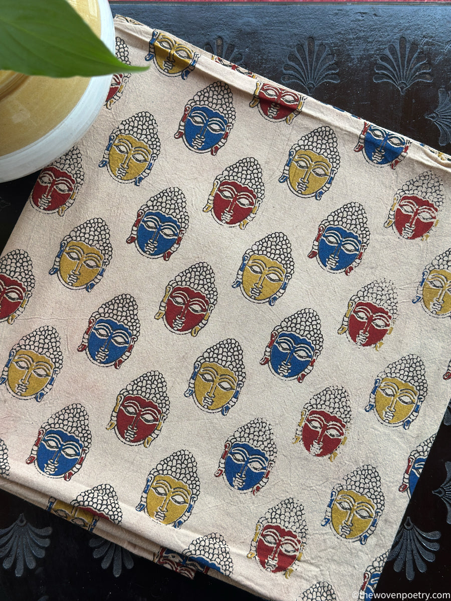 BEIGE KALAMKARI COTTON BLOUSE PIECE