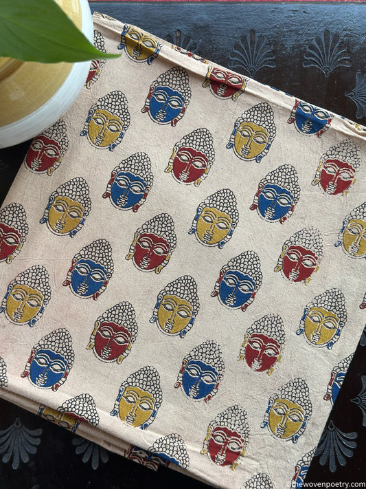 BEIGE KALAMKARI COTTON BLOUSE PIECE