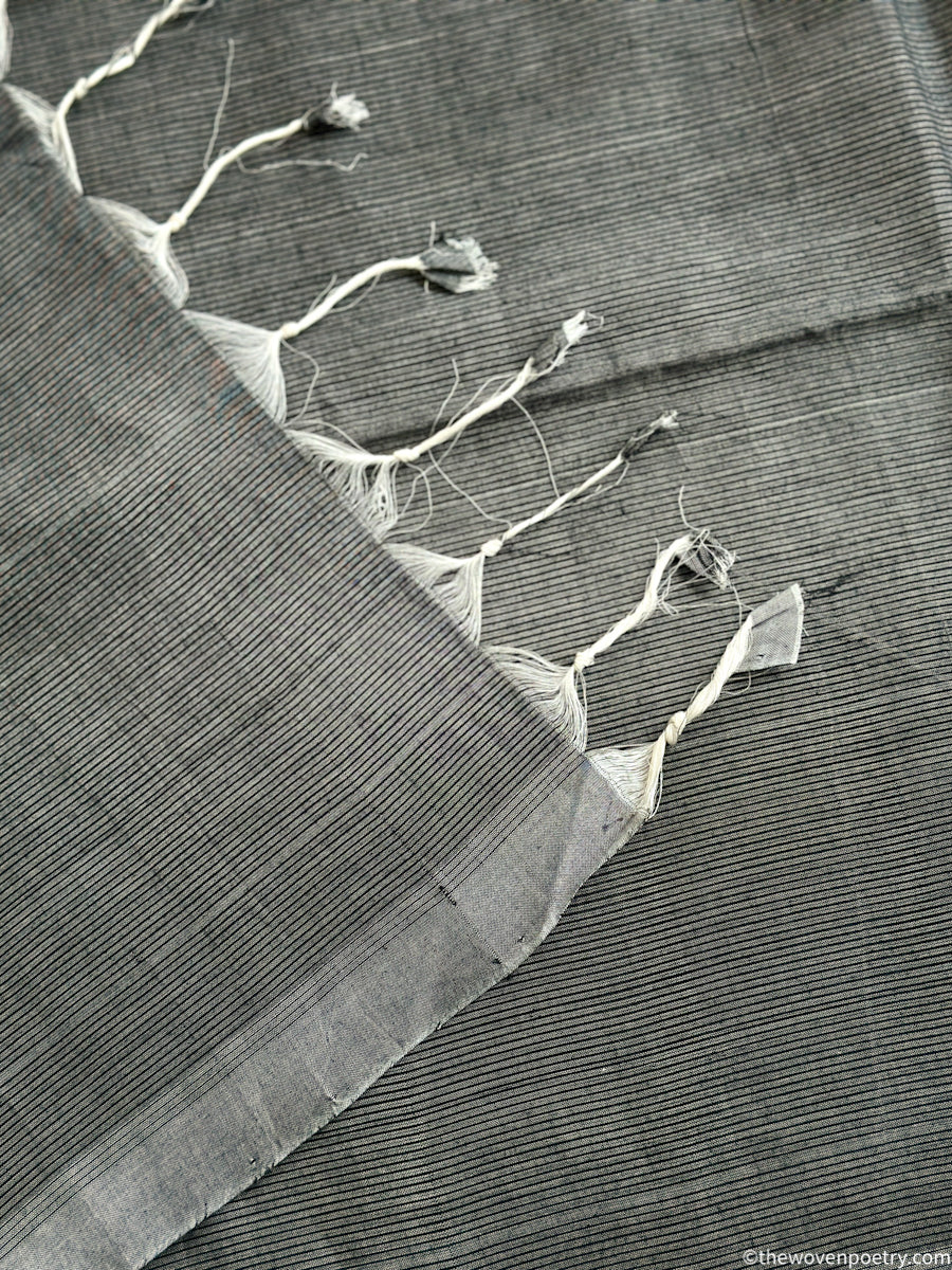 Cotton saree charcoal texture close up