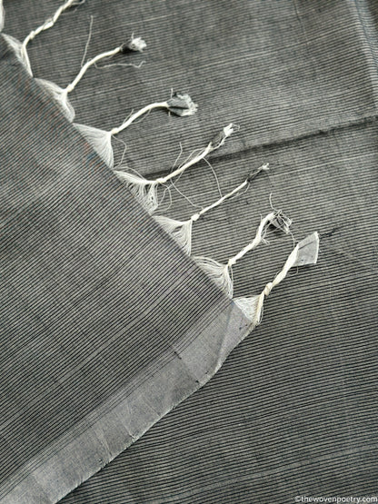 Cotton saree charcoal texture close up