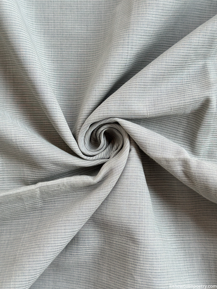Handwoven grey cotton saree fabric
