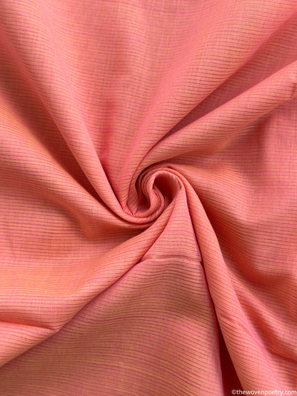 Soft peach cotton saree breathable fabric