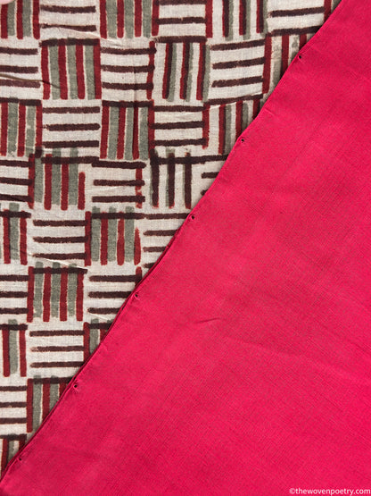 Geometric blouse cotton saree
