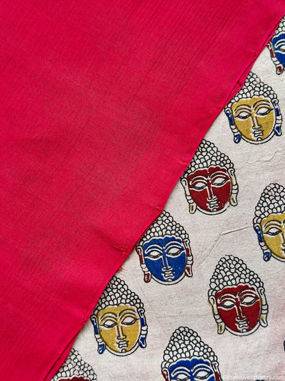 Woven Poetry red cotton saree with blouse