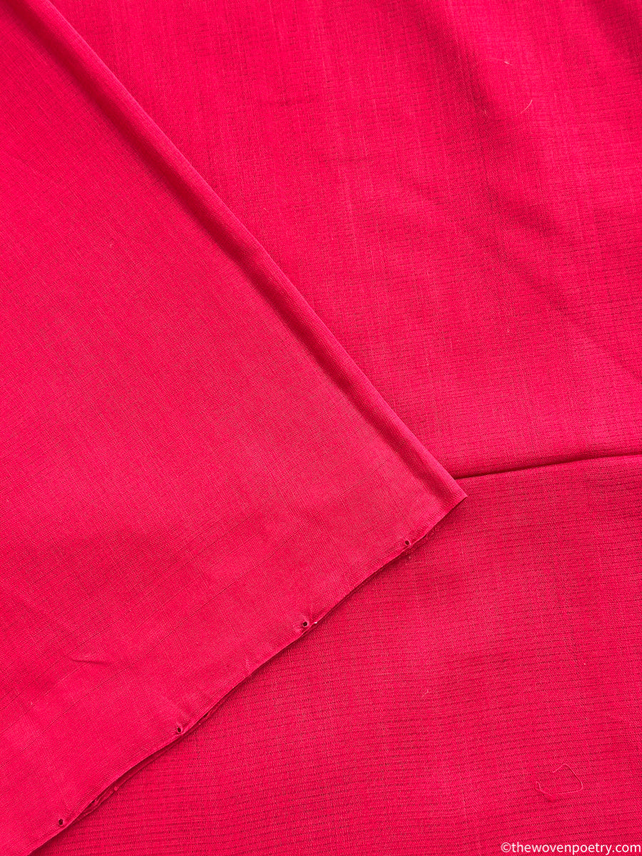 Red cotton saree everyday wear styling
