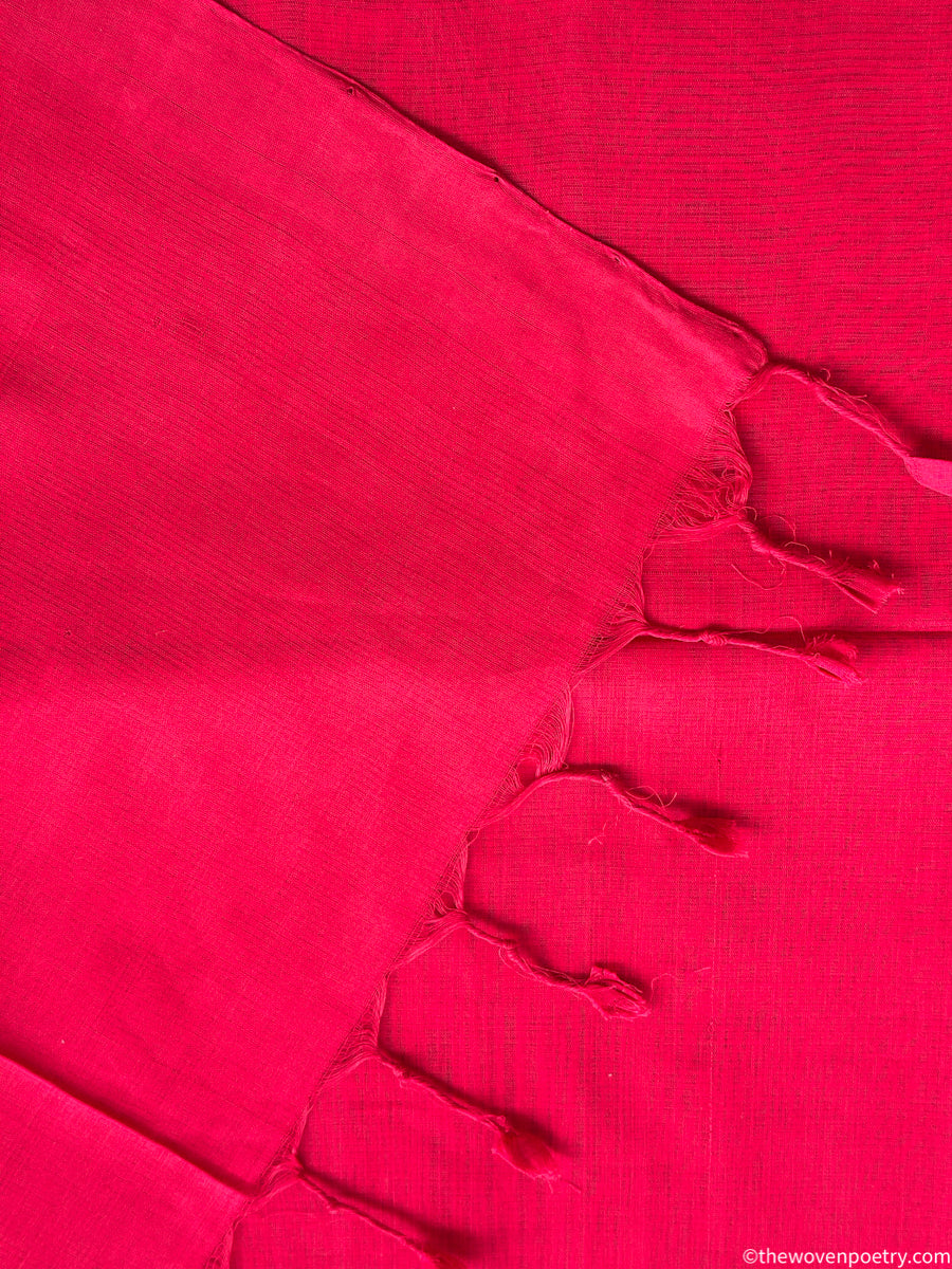Woven Poetry red saree
