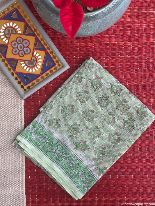 sanganeri-hand-block-printed-kota-doria-suit-set-woven-poetry-green-texture